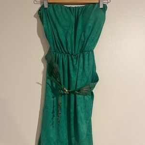 Vintage Rare Made in USA Elegant Green Strapless Dress